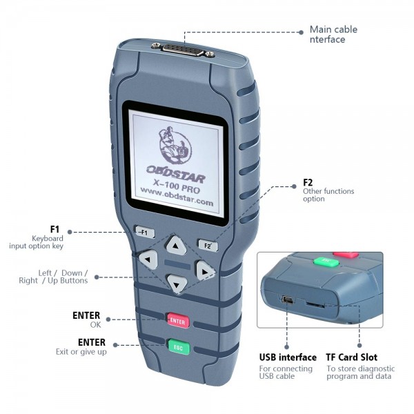 [Flash Sale] OBDSTAR X-100 PRO Auto Key Programmer (C+D) Type for IMMO+Odometer+OBD Software Get Free PIC and EEPROM 2-in-1 Adapter