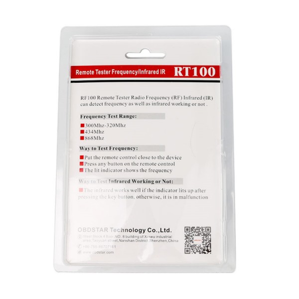 [US Ship No Tax] OBDSTAR RT100 Remote Tester Frequency/Infrared
