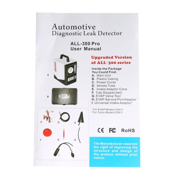 ALL-300 Smoke Automotive Leak Locator Free Shipping By DHL