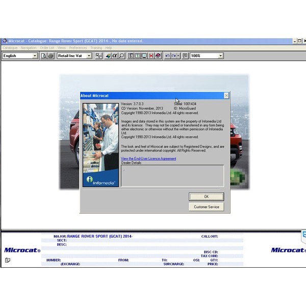 NEW & Latest Microcat Electronic Parts Selling System 2013.07 For Land Rover