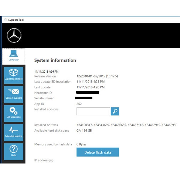V2018.12 MB SD Connect Compact C4/C5 Software WIN7 256GB SSD DELL D630 Format