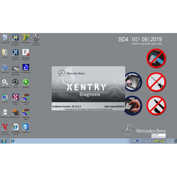 V2019.9 MB Star Diagnostic SD Connect C4 DELL 500G HDD Supports HHT-WIN, Vediamo and DTS Monaco