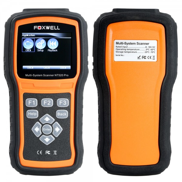 [US Ship No Tax] Foxwell NT520 Pro Multi-System Scanner Add Mercedes Benz Firmware Update Version of NT510 Free Update Online