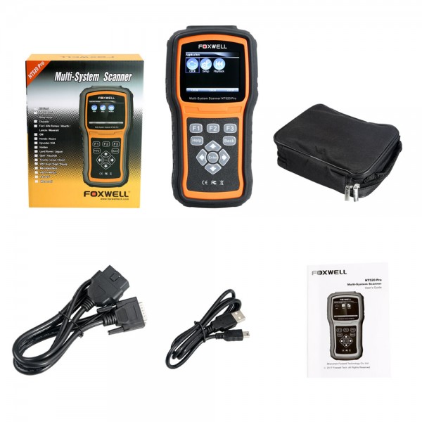 [US Ship No Tax] Foxwell NT520 Pro Multi-System Scanner Add Mercedes Benz Firmware Update Version of NT510 Free Update Online