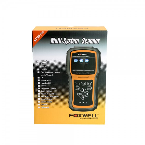 [US Ship No Tax] Foxwell NT520 Pro Multi-System Scanner Add Mercedes Benz Firmware Update Version of NT510 Free Update Online