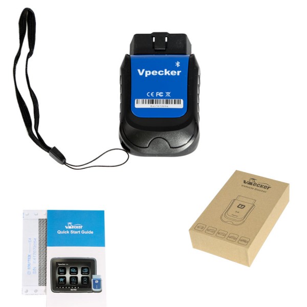 [US Ship No Tax] VPECKER E4 Phone Bluetooth Full System OBDII Scan Tool for Android Support ABS Bleeding/Battery/DPF/EPB/Injector/Oil Reset/TPMS