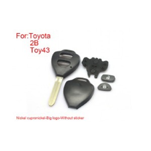 Remote Key Shell 2 Buttons Easy to Cut Copper-Nickel Alloy Big Logo without Sticker for Toyota Corolla 5pcs/lot