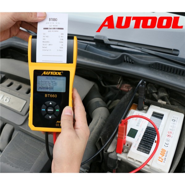 AUTOOL BT660 12V Car Battery Tester Automotive Battery Analyzer Auto Vehicle Repair Test Detect Diag Tool with Thermal Printer