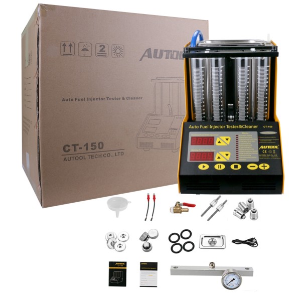 AUTOOL CT150 Car Injector Tester Ultrasonic Cleaning Auto Fuel Injectors Nozzle Cleaner For Vehicle 4 Cylinder Diagnostic Tool