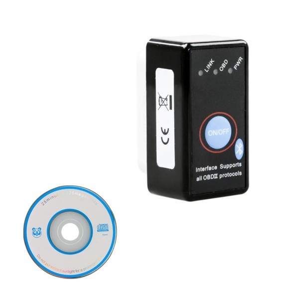NEW Super Mini ELM327 Bluetooth OBD-II OBD Can With Power Switch Software V2.1