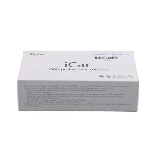 Vgate iCar 2 Bluetooth Version ELM327 OBD2 Code Reader iCar2 For Android/ PC (Six Color Available)
