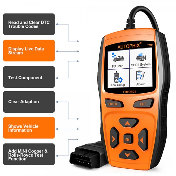 Autophix 7710 for Ford EPB DPF ABS SRS Oil FD+OBDII Multi Scan Tool