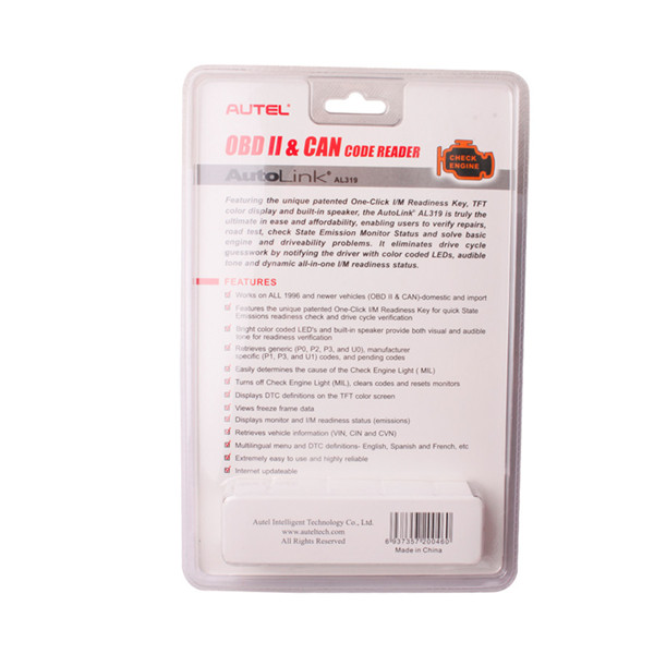 Original Autel AutoLink AL319 Next Generation OBD II/EOBD Code Reader