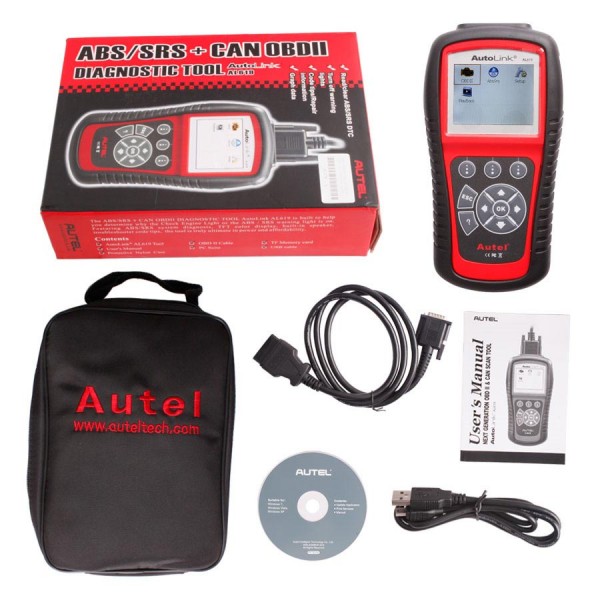 [US/UK Ship No Tax] Original Autel AutoLink AL619 OBDII CAN ABS and SRS Scan Tool Update Online
