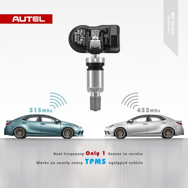 [US Ship No Tax] V4.09 Autel MX-Sensor 433MHZ/315MHZ Universal Programmable TPMS Sensor Specially Built for Tire Pressure Sensor Replacement