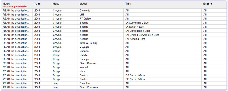 Chrysler Dodge Jeep Transponder key Chip support list 6 Chrysler Dodge Jeep Transponder key Chip support list 6